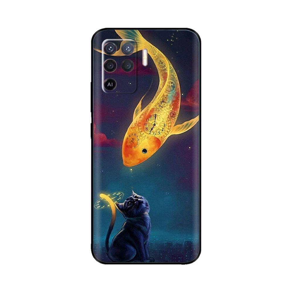 For Oppo Reno5 Lite Case for Oppo Reno 5 Pro 5F 5Z Cute Anime Soft Liqiud Silicon Phone Cases For Oppo Reno5 Pro Reno 5 F Z Lite