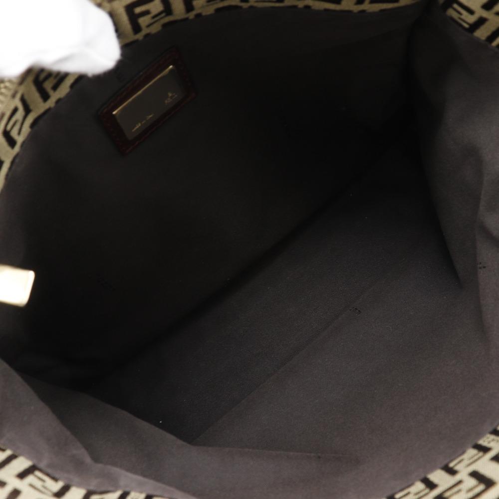 FENDI Zucchino Handbag 8BH132 Brown Nylon canvas Women Used