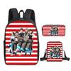 Classic Funny Fire Force season 3 3D Print 3pcs/Set pupil School Bags Laptop Daypack Backpack Inclined shoulder bag Pencil Case