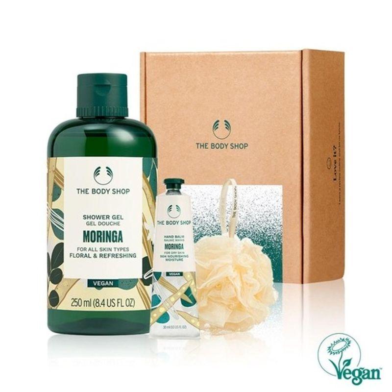 The Body Shop Moringa Body and Hand Care Set (Shower Gel + Hand Cream + Shower Ball) 001_ Shower Gel + Hand Cream + Shower Ball