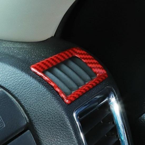 2x Center Console Air Vent Outlet Cover Trim for Dodge Ram 1500 10-17 Red Carbon