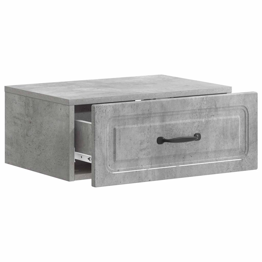 Wall Mounted Nightstand Concrete Grey 49 x 34.5 x 20 cm