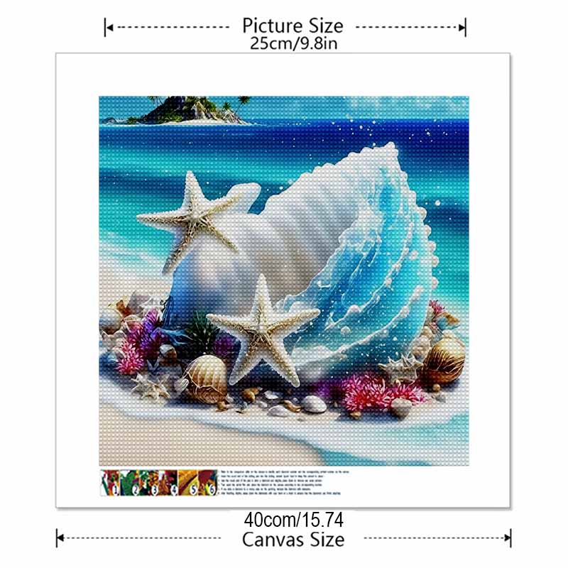 New Arrival 5D DIY Full Circle Diamond Painting "Conch" Embroidery Cross Stitch Home Decor Gift