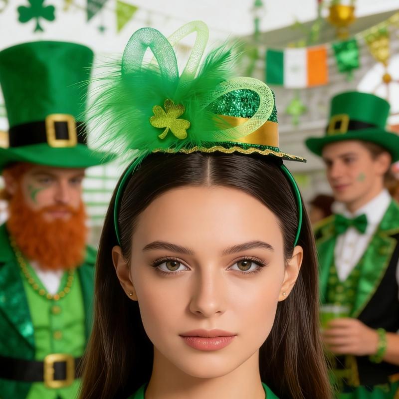 Festival Irish Themed Plastic Hair Band for Saint Patrick's Day Celebrations Comfortable Lightweight Headwear Accessory