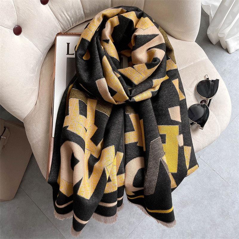 Winter Women's Scarf Luxury Design Double Sided Cashmere Feel Scarf Warm Scarf Shawl