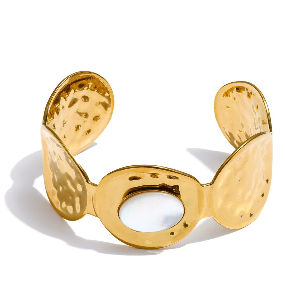 

Eetit 66 мм Нержавеющая сталь Молот Металлическая оболочка Манжета Браслет Браслет 18K Золотое PVD-покрытие Текстура Широкое украшение на запястье Подарок золотой