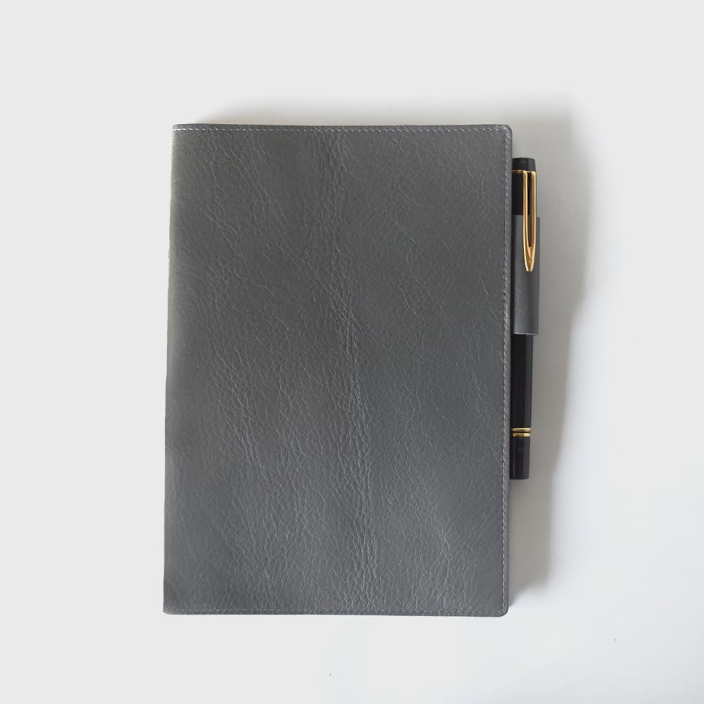 A5 size notebook cover with pen holder not (notebook included) (gray)