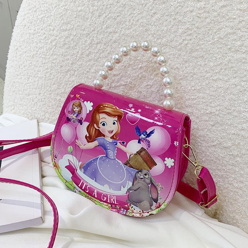 Princess-Style Cartoon Crossbody Bag - Cute Handheld Shoulder Purse for Girls