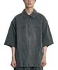 AJOBYAJO Paneled Zip-Up Shirt [Charcoal]