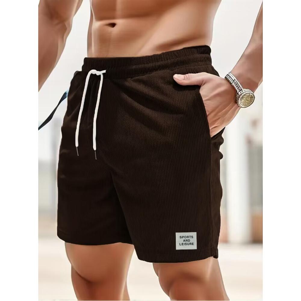 Herren Casual Shorts Männliche Bank Kurze Hosen Kordelzug Design Klassische Oberbekleidung Bequeme Einfarbige Jogginghose Laufsport