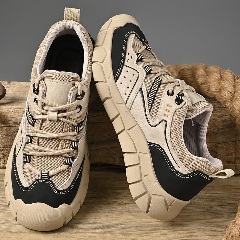 Módní protiskluzová pánská ležérní vycházková obuv ke všemu pánské pohodlné tenisky pravá kůže turistické ploché šněrovací pánská outdoorová obuv