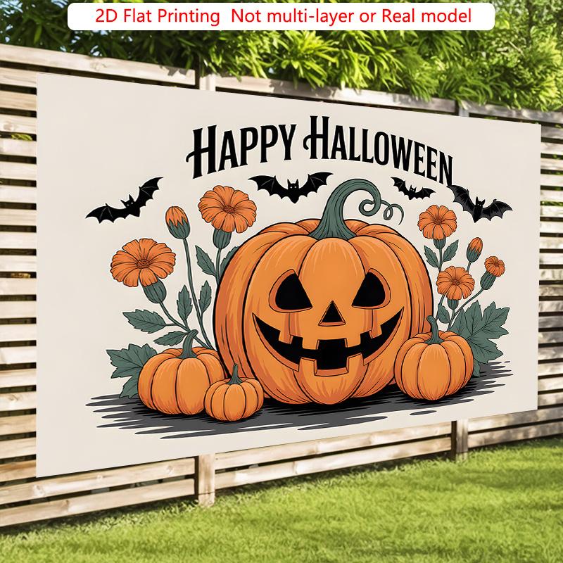 Party Backdrop Halloween Flat Pumpkin Celebration Photo Booth Party Decor