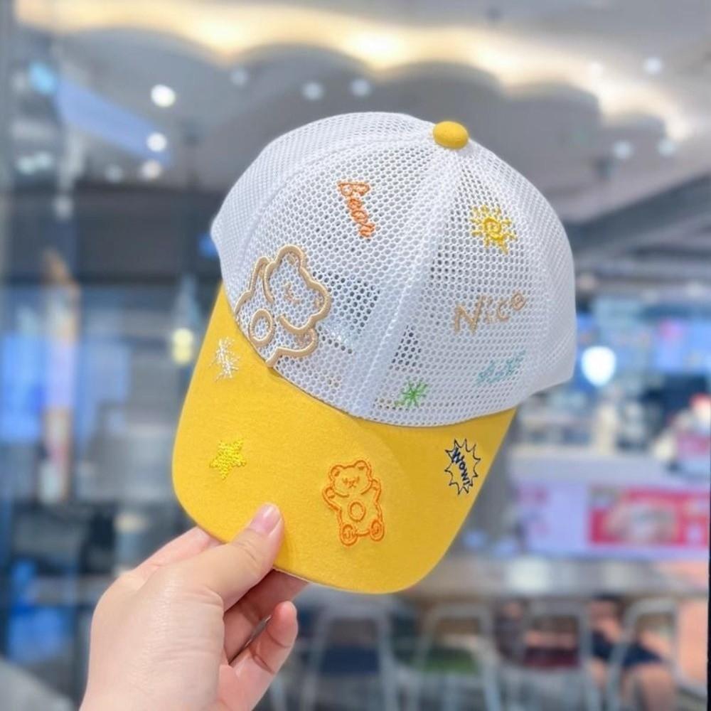 Solid Color Kid Baseball Cap Mesh Sun Protection Hat New Kid Sunshade Hat for Summer