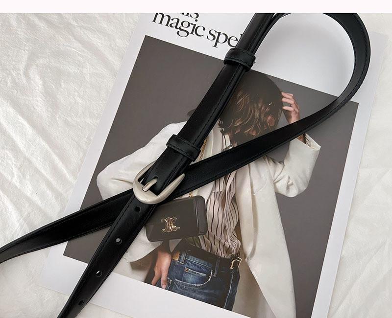 Stylish Women's Leather Belt Fashionable Versatile Black Denim Pants Accessory