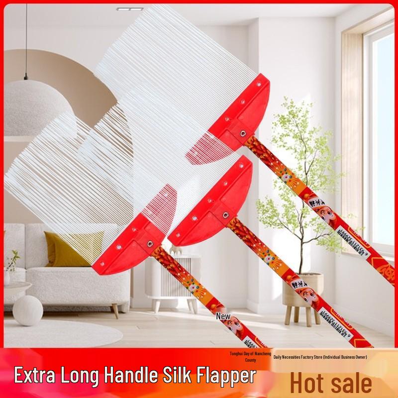 

Durable Fly Swatter with Long Handle - Gentle Silk Strip Design