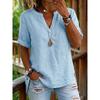 JPNTKY Women's Fashion Casual V-Neck Short Sleeve Blouses & Shirts