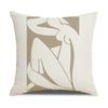 Nordic Abstract Linen Pillowcase Simple Black and White Ins Household Goods Sofa Bedside Car Pillow Cushion Cover