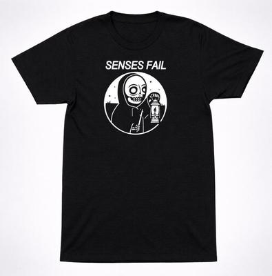 Senses Fail Skeleton Lantern Mens Kids T Shirt: Emo Post Hardcore Band Graphic Tee, Distressed Floral Design (Soft Cotton, Unisex Sizes)