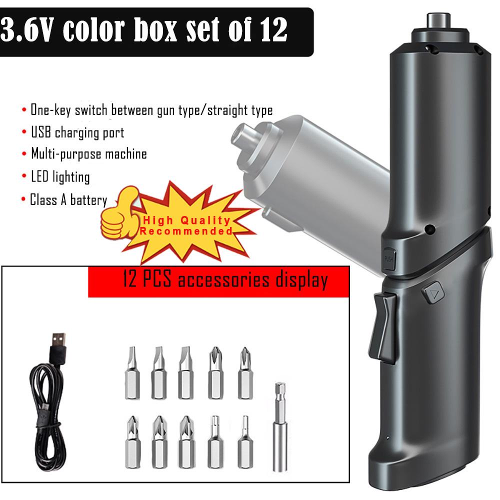 Șurubelniță electrică de uz casnic Mașină de găurit cu impact fără fir reîncărcabilă Mini găurit electric fără fir Set de șurubelnițe Loturi electrice