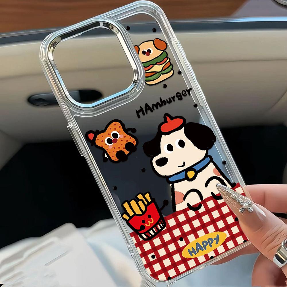 Cute Pacha Dog Burger Phone Case For Iphone 17 17E 16E 11 Plus 12 Pro Max 15 13 16 14 Ultra Comfort Grip Shockproof Shell Coque