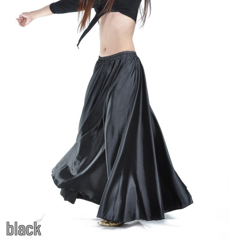 Big Swing Satin Belly Dance Skirt for Stage Performance