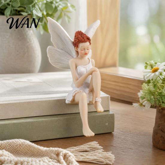 Bedroom Decorative Piece Flower Fairy Ornaments, Beautiful And Fine Carving Figurines, Small Figurine Resin Sculpture for Home Patio Balcony