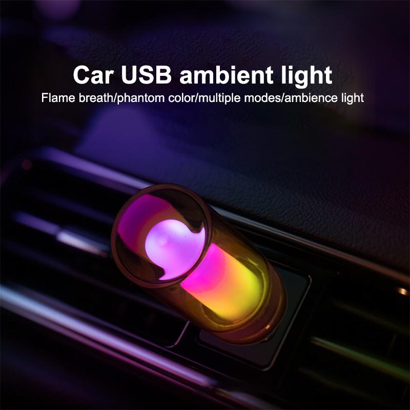 Car Interior USB LED RGB Night Light 5V Candle Style Bulb Retro Design for Camping and Travel