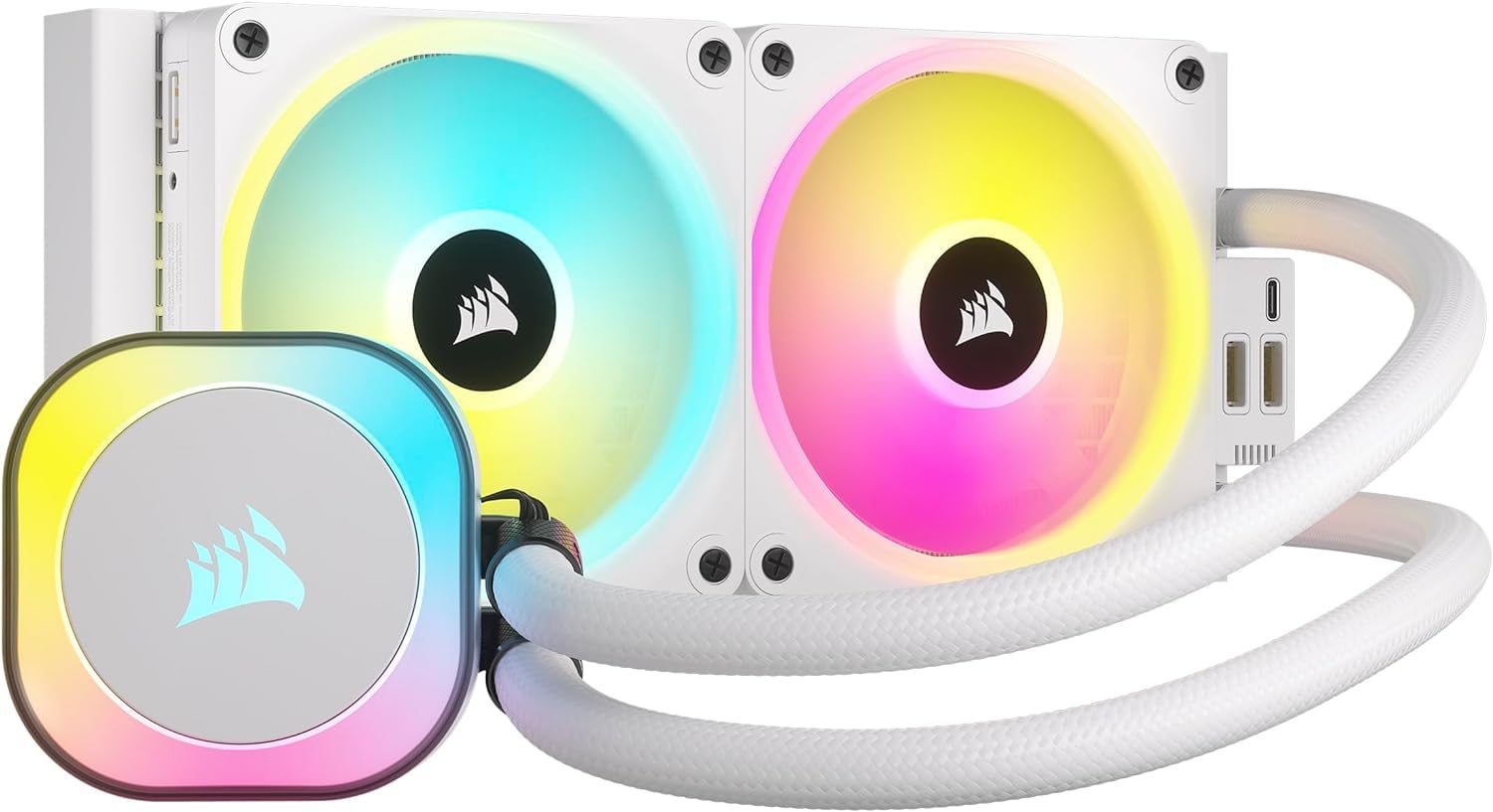 

Corsair iCUE LINK H100i RGB Water-Cooled CPU Cooler with RGB and 240mm Radiator, White (CW-9061005-WW)