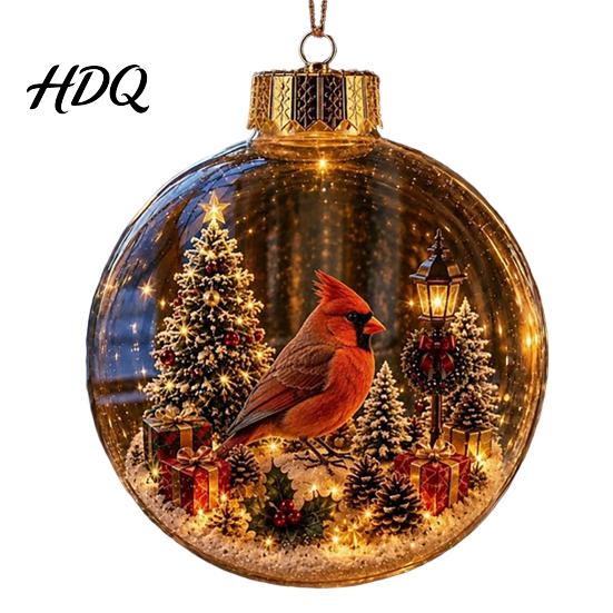 Decorative Ornaments for Home Glowing Christmas Story Ornament Mini Holiday Scene In Ball Light Up Hanging Baubles Clear Plastic Ball Xmas
