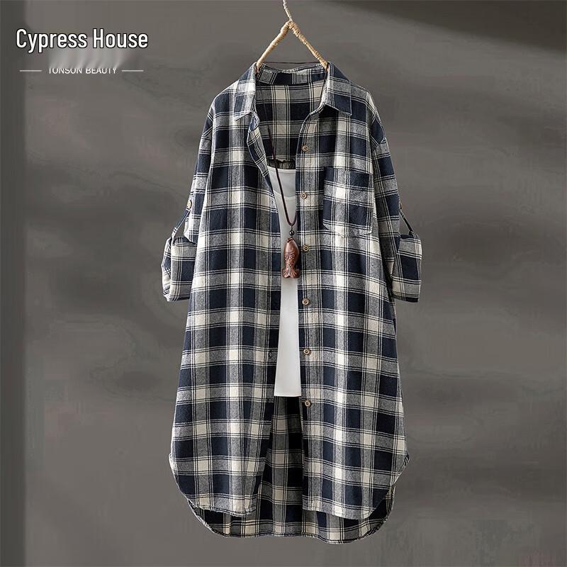 

Women s Casual Plaid Collared Shirt S