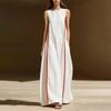 Abito da donna senza maniche a vestibilità larga con strisce laterali per un look casual estivo