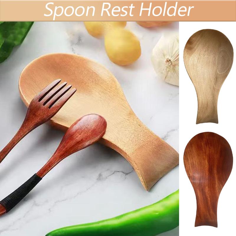 Spoon Rest Spoon Holder Wooden Chopsticks Holder Kitchen Restaurant Forks Kitchen Utensil Stoves Top Accessories Resting Tray