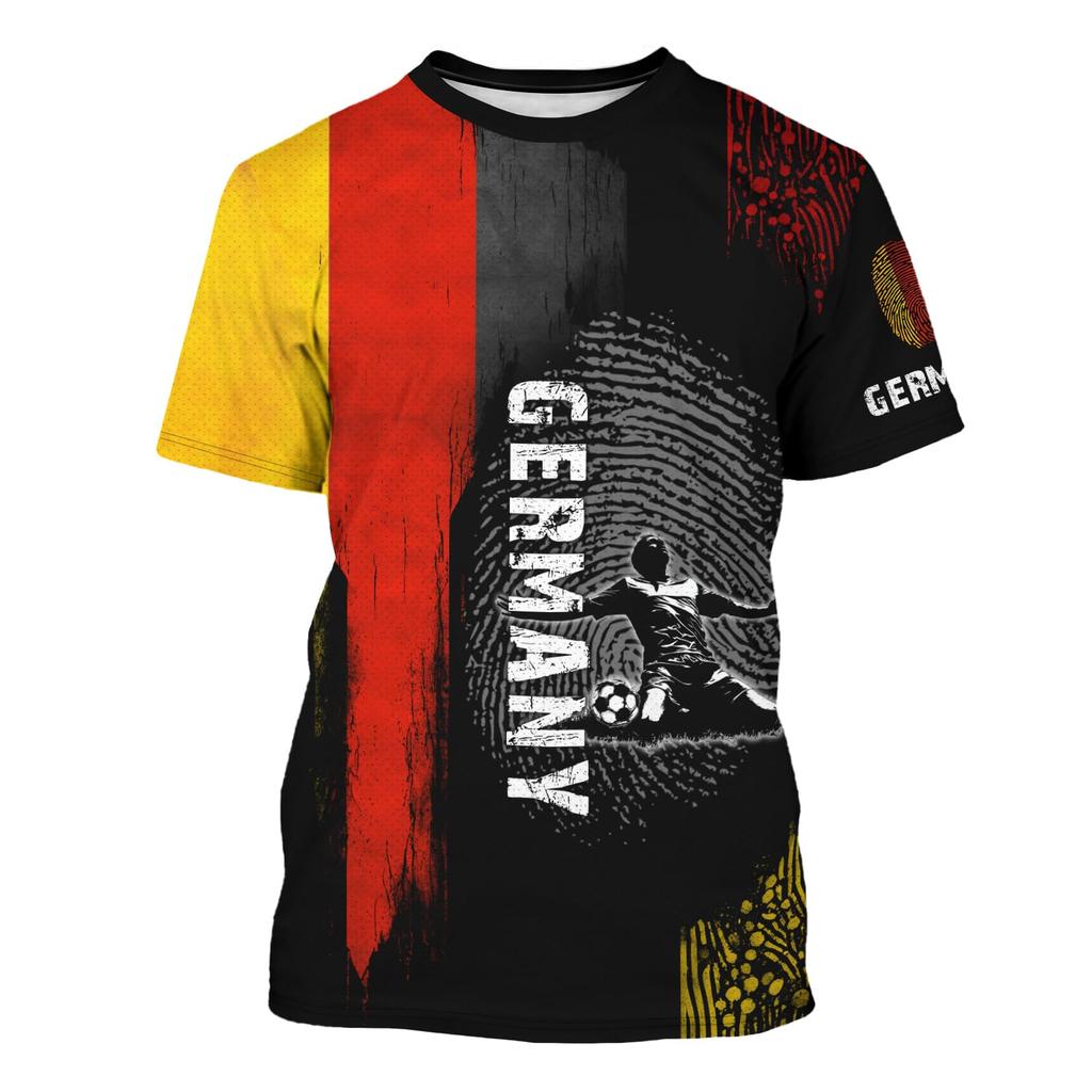 Unisex Retro Soccer Fan Jersey Lightweight Breathable Short Sleeve Football Shirt with National Emblem and Diagonal Stripe Design for Outdoor Sports