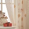 American Christmas Curtain Bells Embroidery Lace Blackout Decorative Window Drapes