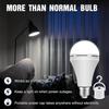 7W/9W/12W/15W Emergency Light Bulb LED Handheld Hanging Energy-Saving Lights Bulb Portable Household Tent Fishing Lighting