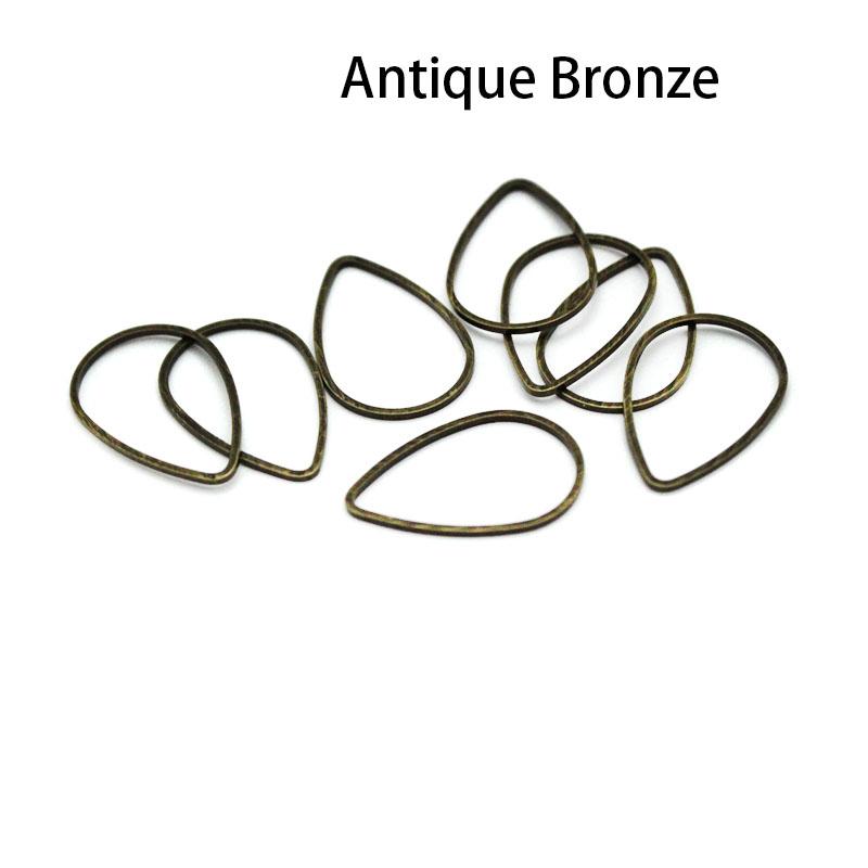 50Pcs 1mm Thick Brass Water Drop Closed Ring Earring Hoop for Diy Bracelet Pendant Connector Handmake Jewelry Making Accessories