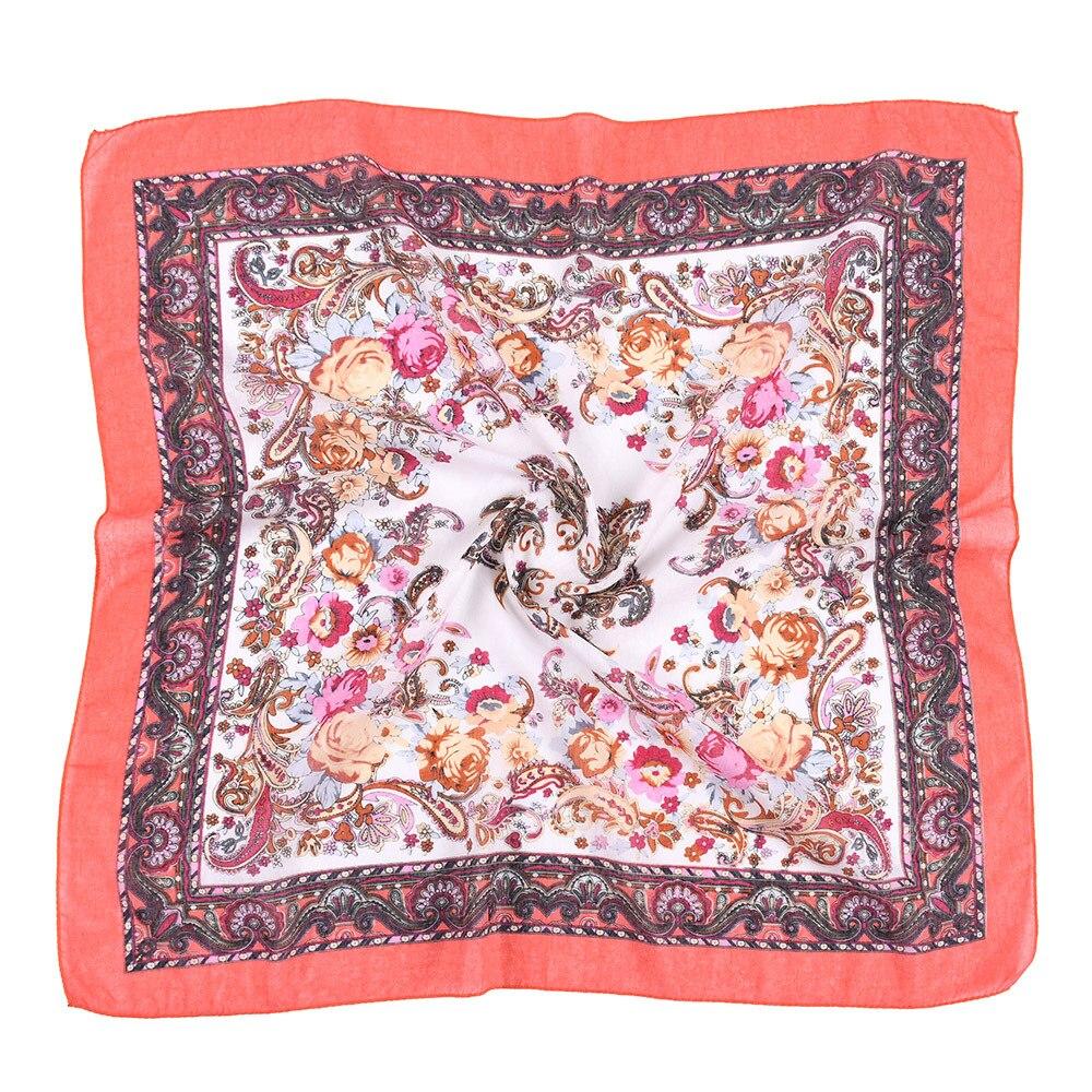 70*70cm Women Russian Floral Print Square Bandana Handkerchief Headband Scarves