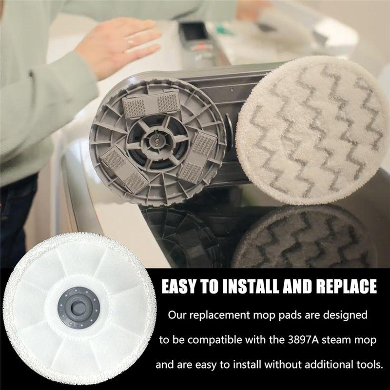 A84X-Mop Pads For Bissell Spinwave Smartsteam Scrubbing Steam Mop 3897A 3712C 3712W Rotating Mop Replacement Pads