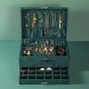 Bymaocar Dark Green 3 Layers Jewelry Box Organizer Large Capacity Women / Girls Earring Necklace Storage Birthday/holiday Gift