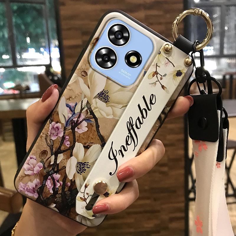 Fashion Design Soft case Phone Case For ZTE Blade A73 4G/V50 Smart Silicone Lanyard Shockproof Back Cover Dirt-resistant