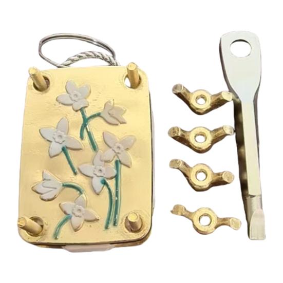 

Mini Flower Press Keychain Metal Portable Micro Flowers Drying Press Kit with 20 Paper Handcrafted Flower Preservation Tool for Hiking C With screwdriver