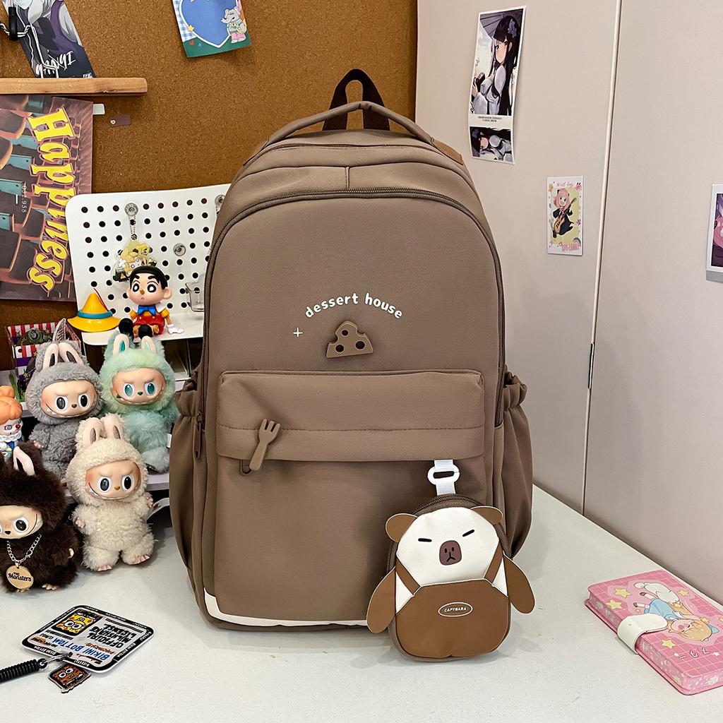 Schoolbag1011 autumn new high-value backpack large-capacity fashion versatile schoolbag men's and women's leisure simple commute