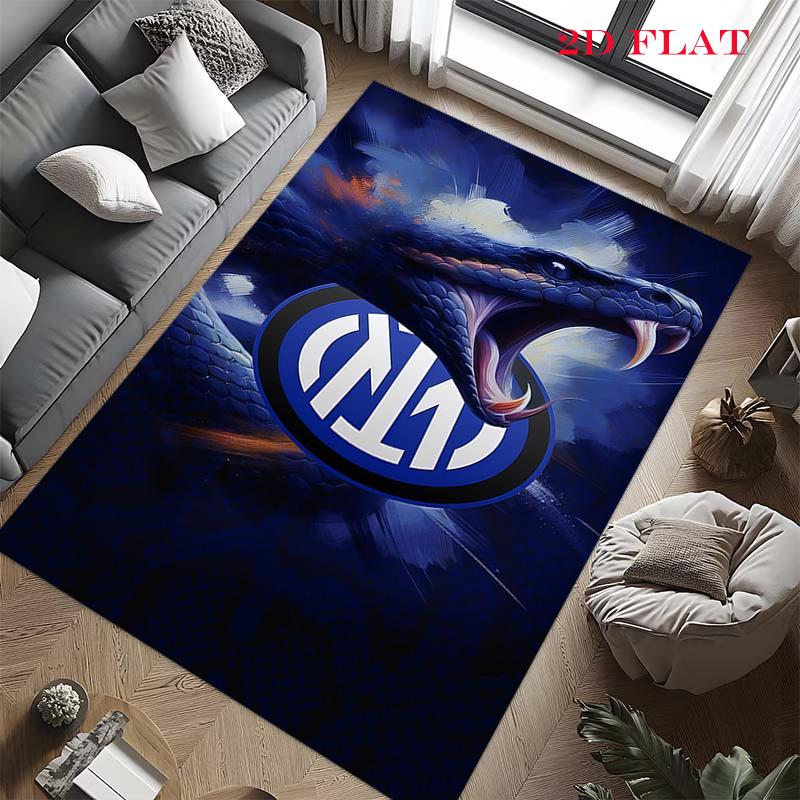 Inter Milan Logo Carpet Rug for Living Room Bedroom Home Sofa Decoration,Kids Play Nonslip Floor Mat