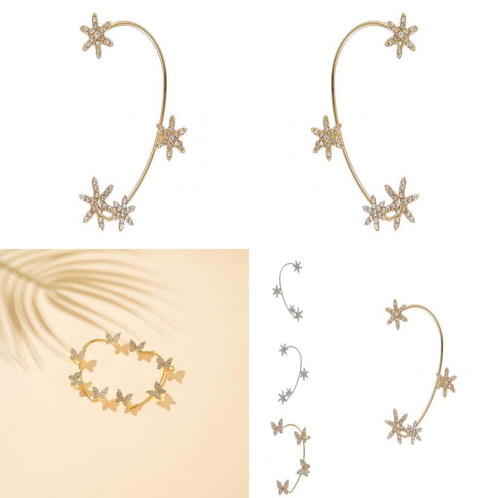 Statement Gold Snowflake Ear Cuff For Women Unique Geometric Spring Fashion