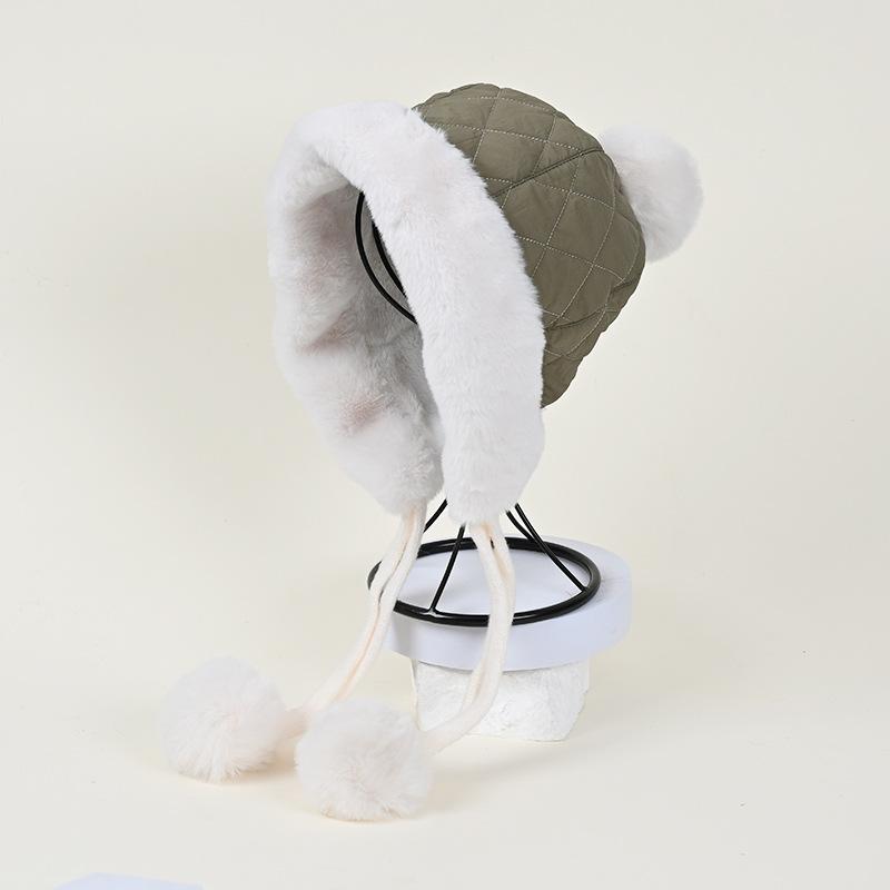 Fox Ears Female Winter Thickened Warm Ear Cap Cycling Skiing Cold-proof Pullover Big Brim