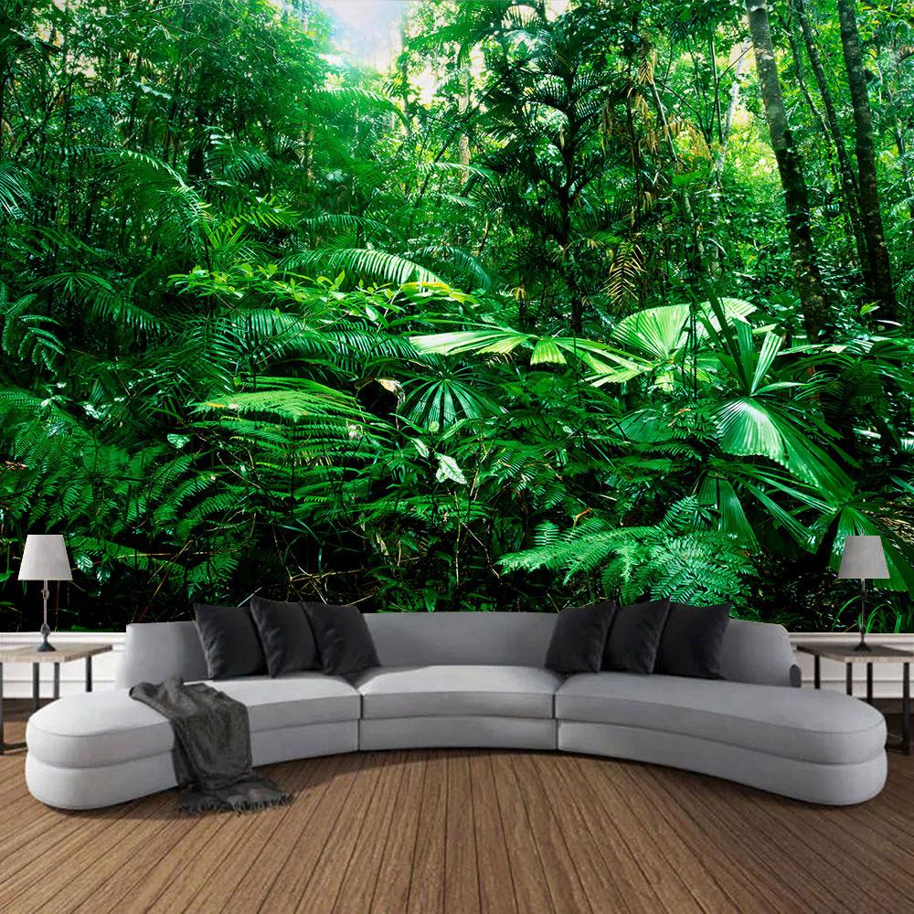 Frumoasă pădure naturală imprimată tapiserie mare de perete ieftină hippie agățată tapiserii de perete boeme decor mandala de perete