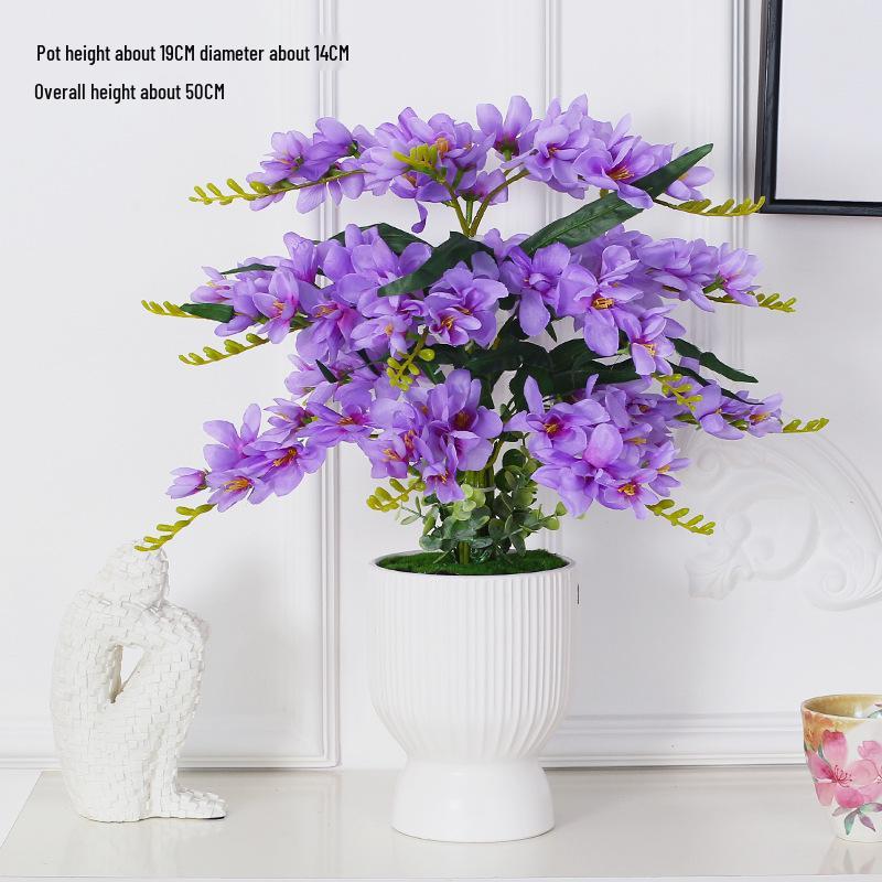 Artificial Phalaenopsis Flower Set: Indoor TV Cabinet Decor