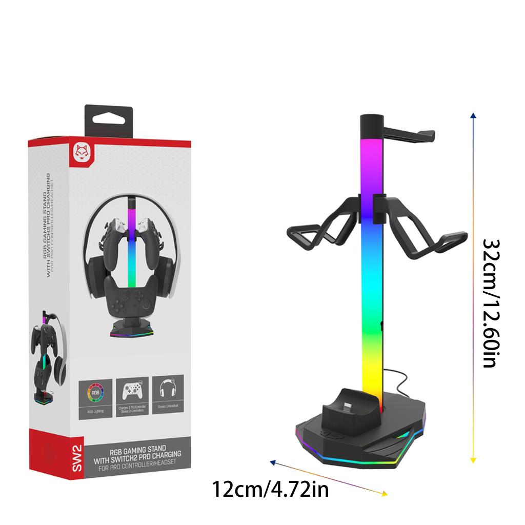Gaming Accessory for NS2 Controller Charging Station with Headphone Holder Charging Stand Base Multifunction