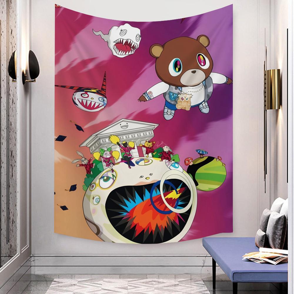 Album Rapper KKanye West Tapestry Microfiber Wall Hanging For Bedroom Living Room Decor Outdoor Festival Garden Bar Background