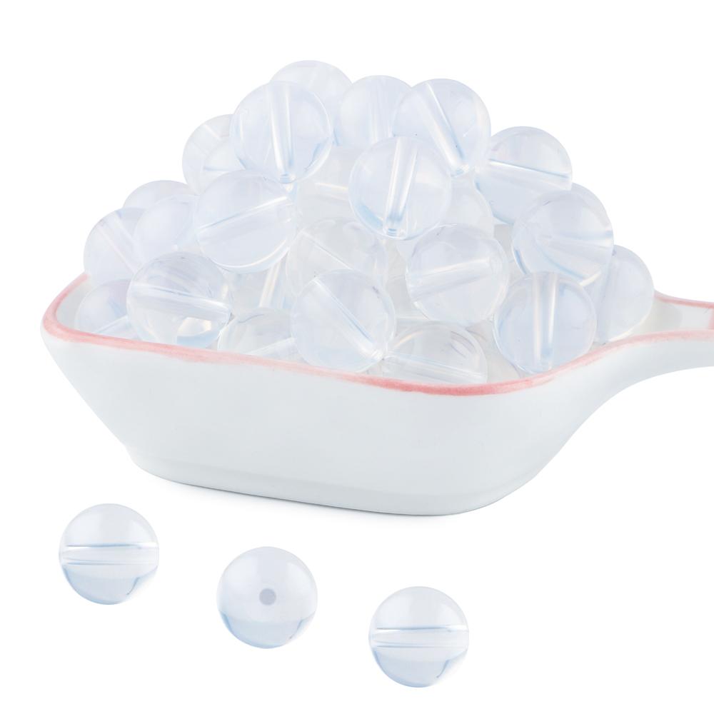 Kovict 24pcs/Lot  Silicone Bright Silicone Beads 15mm DIY Pacifier Chain Jewelry Bracelets Necklace Accessories